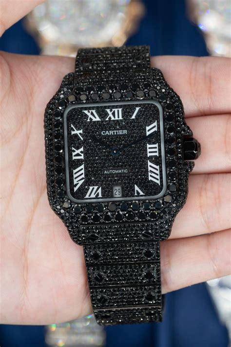 santos de cartier watch black|cartier santos 100 diamond.